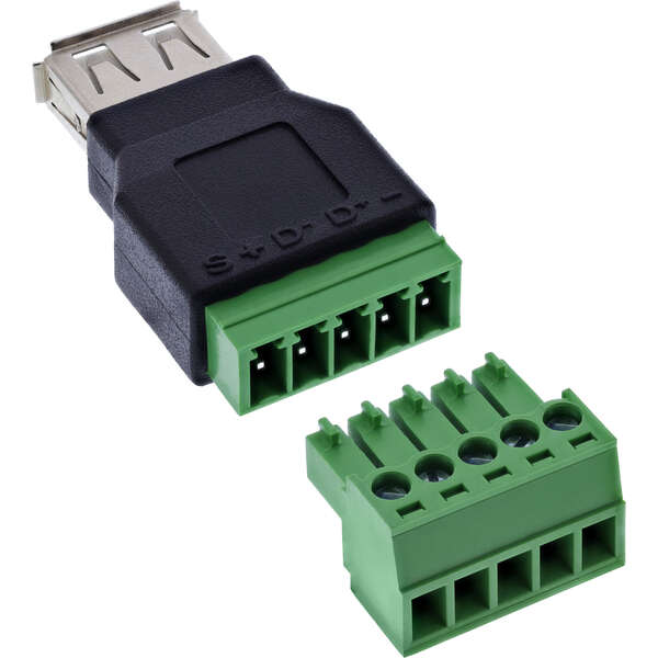 Naar omschrijving van 92504B - InLine USB-A socket to terminal block, 5-pin, without cable