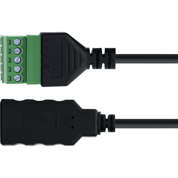 Naar omschrijving van 92504H - InLine USB-A socket to terminal block, 5-pin, with cable