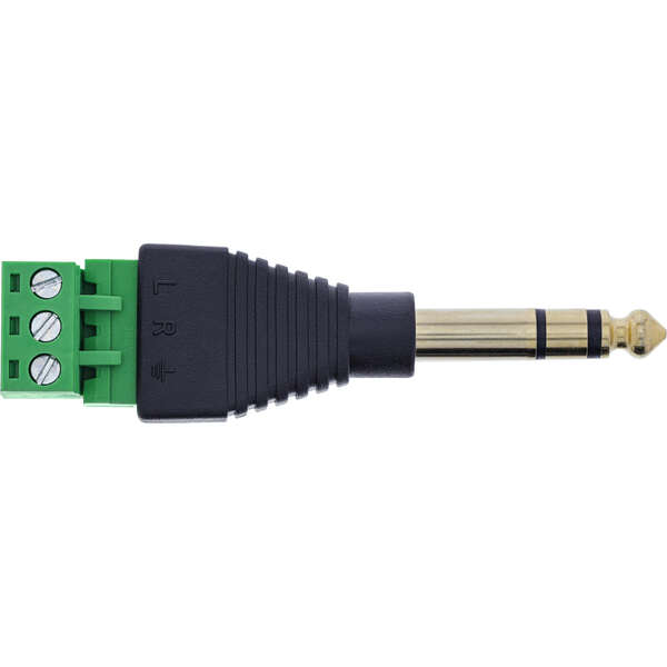 Naar omschrijving van 92504L - InLine 6.35mm jack plug to terminal block, stereo, 3-pin