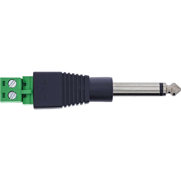 Naar omschrijving van 92504M - InLine 6.35mm jack plug to terminal block, mono, 2-pin