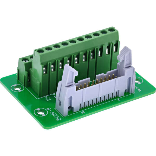 Naar omschrijving van 92504P - InLine IDC 20 socket to terminal block, 10-pin, on circuit board