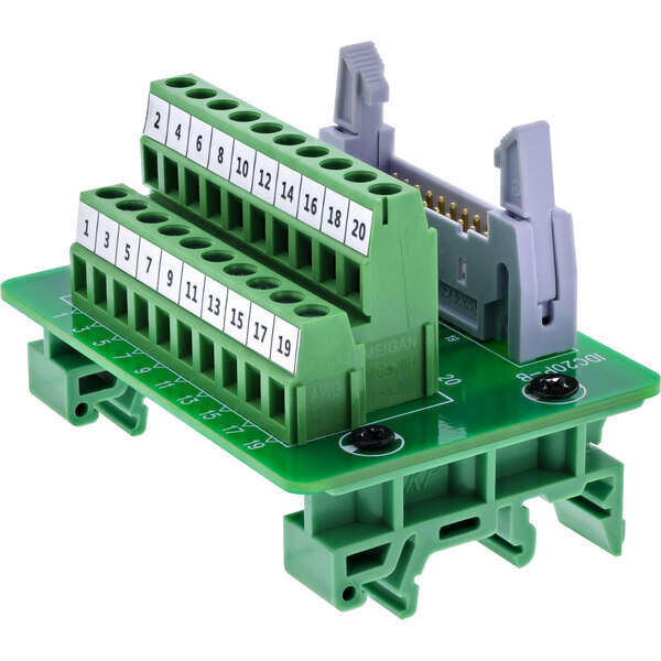 Naar omschrijving van 92504P - InLine IDC 20 socket to terminal block, 10-pin, on circuit board