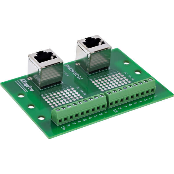 Naar omschrijving van 92505D - InLine Terminal block, 2x RJ45 socket, upwards, for top-hat rail