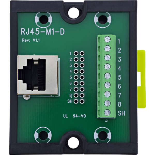 Naar omschrijving van 92505J - InLine RJ45 breakout socket to 9-pin screw terminal, top-hat rail, shielded