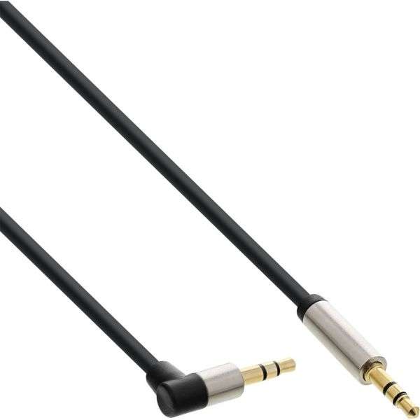 Naar omschrijving van 99221 - InLine Slim Audio Cable 3.5mm male to male angled Stereo 1m