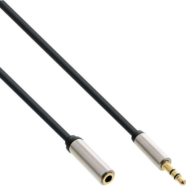 Naar omschrijving van 99234 - InLine Slim Audio Cable 3.5mm male to female Stereo 0,5m