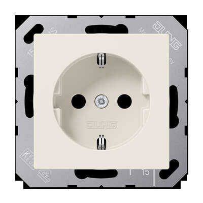 Naar omschrijving van A1520NKI - JUNG A(S)range wandcontactdoos RA met kinderbeveiliging - Crème RAL1013