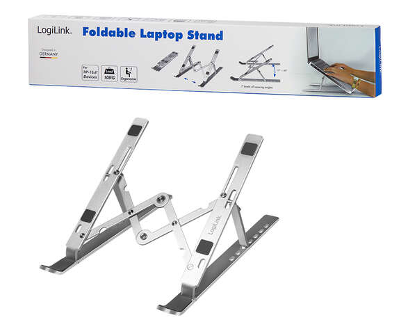 Naar omschrijving van AA0134 - Notebook stand, foldable, aluminum, silver