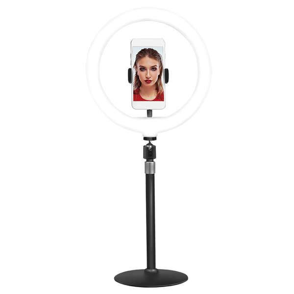 Naar omschrijving van AA0152 - Smartphone ring light tripod with remote shutter, height adjust