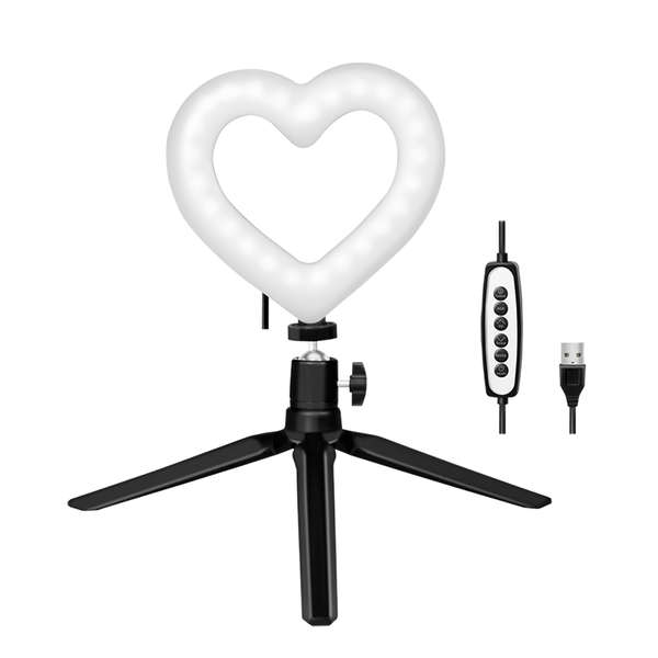 Naar omschrijving van AA0155 - Heart shaped LED tripod with lighting control, RGB