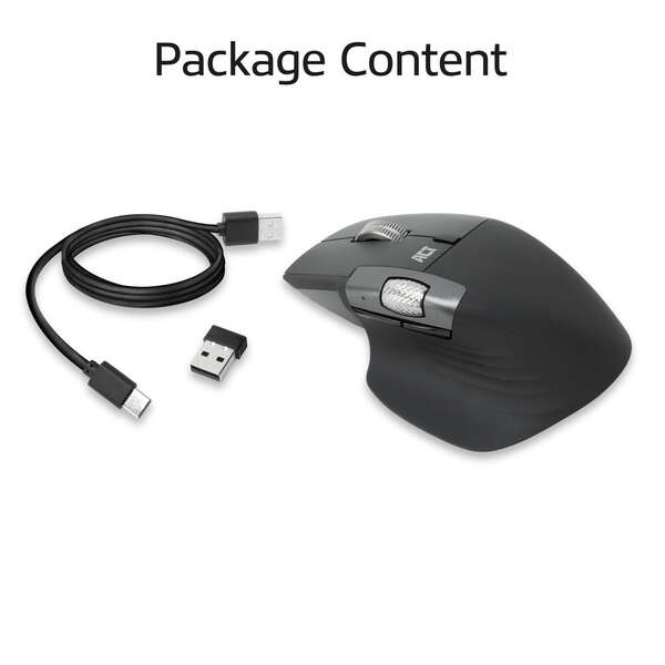 Naar omschrijving van AC5147 - ACT Draadloze bluetooth muis met USB ontvanger zwart