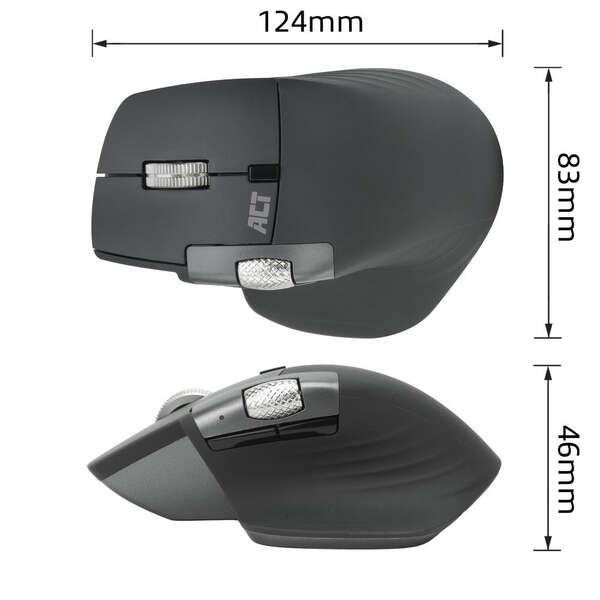 Naar omschrijving van AC5147 - ACT Draadloze bluetooth muis met USB ontvanger zwart