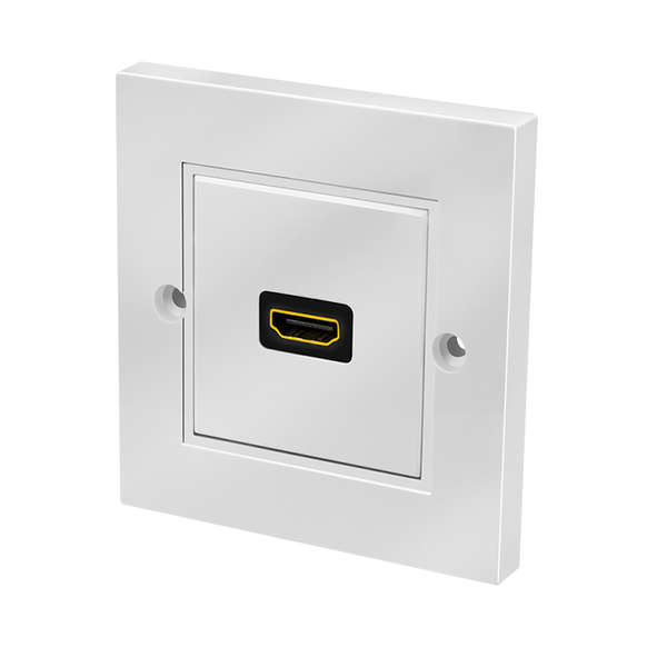 Naar omschrijving van AH0017 - HDMI wall plate with coupler HDMI Female/Female, 1-port, white