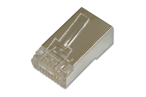 Naar omschrijving van AK-219603 - CAT 6 Modular Plug, 8P8C, shielded for Round Cable, pass through connector