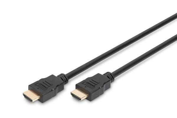 Naar omschrijving van AK-330107-100-S - HDMI High Speed Connection Cable, Type A M/M, 10.0m, Full HD, 1080P@60Hz, gold, bl