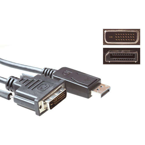 Naar omschrijving van AK3989 - Verloop kabel DisplayPort male â€“ DVI male (0.50m)