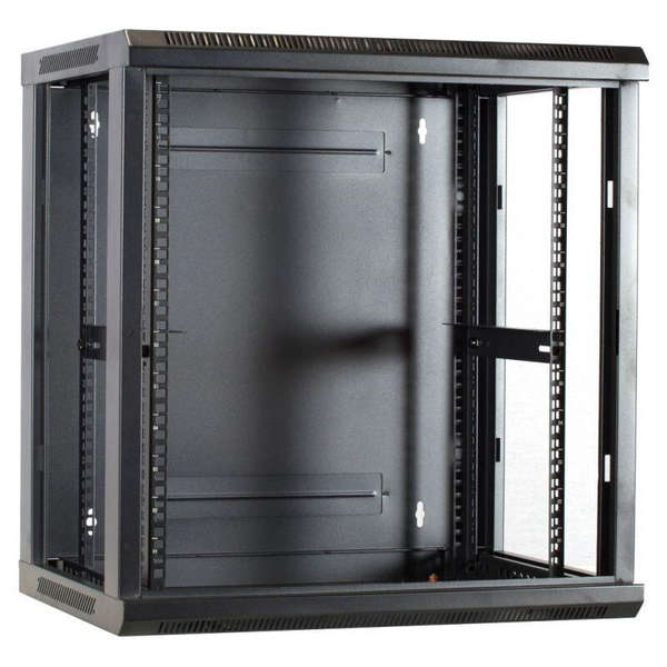 Naar omschrijving van AST19-6412M - 12U wandkast met metalen deur 600x450x635mm (BxDxH)