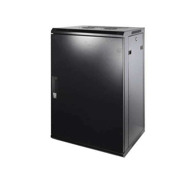 Naar omschrijving van AST19-6418M - 18U wandkast met metalen deur 600x450x900mm (BxDxH)