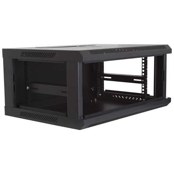 Naar omschrijving van AST19-6604-FD - 4U wandkast met glazen deur 600x600x280mm (BxDxH)