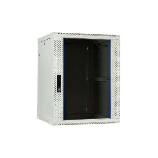 Naar omschrijving van AST19-6606W-FD - 6U witte wandkast met glazen deur 600x600x368mm (BxDxH)
