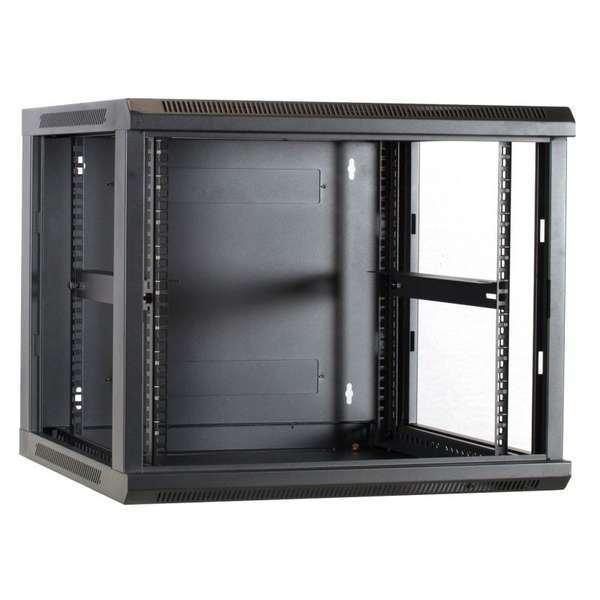 Naar omschrijving van AST19-6609-FD - 9U wandkast met glazen deur 600x600x500mm (BxDxH)