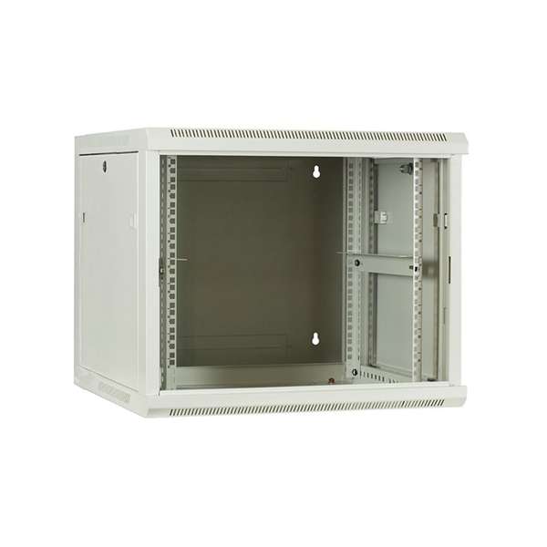 Naar omschrijving van AST19-6609W-FD - 9U witte wandkast met glazen deur 600x600x500mm (BxDxH)