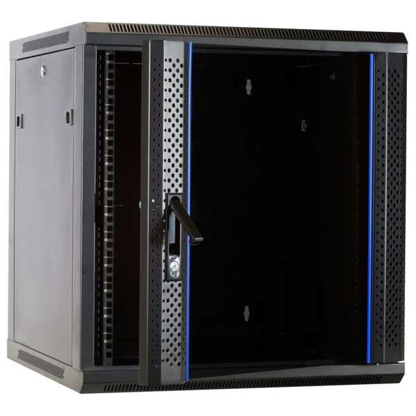 Naar omschrijving van AST19-6612-F - 12U wandkast ongemonteerd met glazen deur 600x600x635mm (BxDxH)