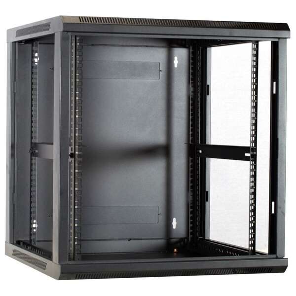 Naar omschrijving van AST19-6612-F - 12U wandkast ongemonteerd met glazen deur 600x600x635mm (BxDxH)