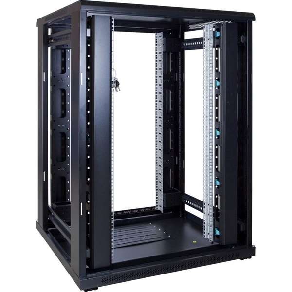 Naar omschrijving van AST19-8822-SHOW - SHOWMODEL 22U serverkast met glazen deur 800x800x1200mm (BxDxH)