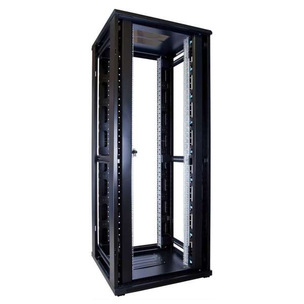Naar omschrijving van AST19-8842 - 42U, 19 Inch, glazen voordeur en metalen achterdeur, (BxD) 800x800