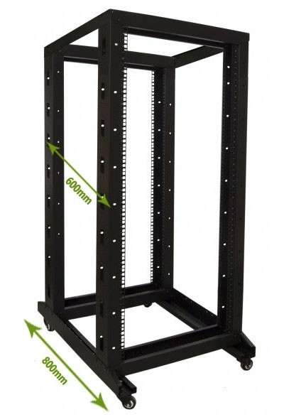 Naar omschrijving van AST19-RR6827 - 27U relay rack op wielen 600x800x1400mm (BxDxH)