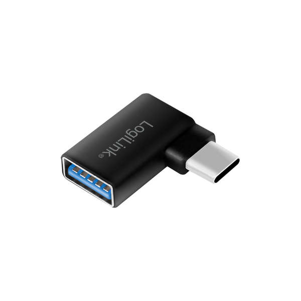Naar omschrijving van AU0055 - USB 3.2 Gen1 Type-C adapter, C/M to USB-A/F, 90gr  angled, black