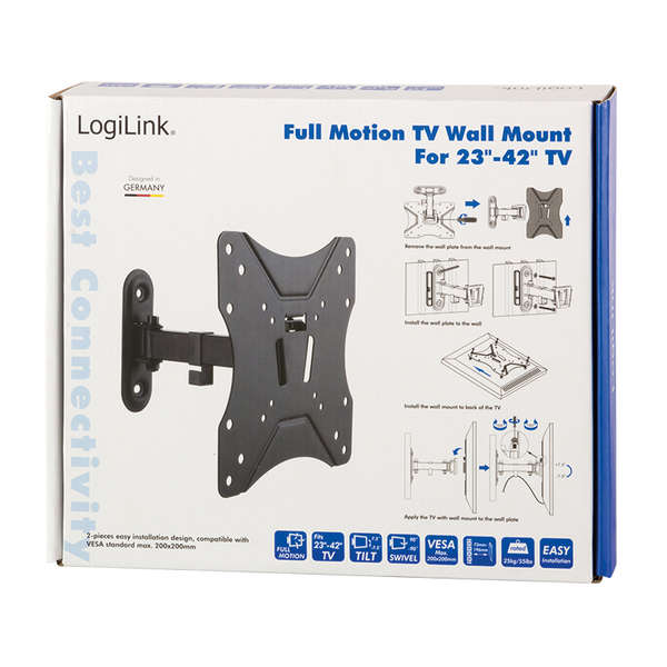 Naar omschrijving van BP0007 - TV wall mount  23â€“42inch  tilt  swivel  25 kg max