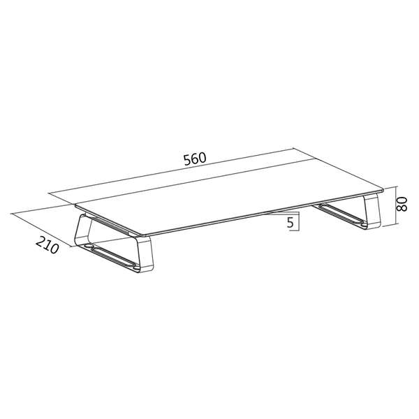 Naar omschrijving van BP0027 - Glass tabletop monitor riser, max. 20 kg