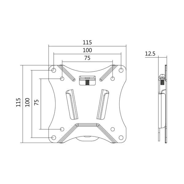 Naar omschrijving van BP0073 - TV wall mount, 13 tot 27inch, fixed, 25 kg max.