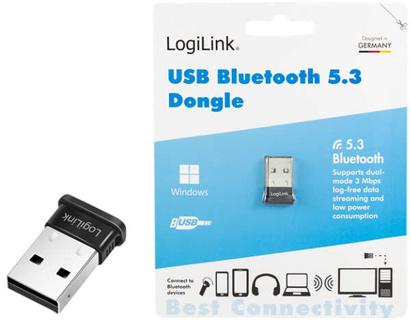 Naar omschrijving van BT0066 - USB-A BT 5.3 adapter, EDR, Dual Mode, USB 2.0