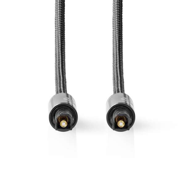 Naar omschrijving van CATB25000GY50 - Optische Audiokabel TosLink Male TosLink Male 5m Gevlochten | Gun Metal Grijs