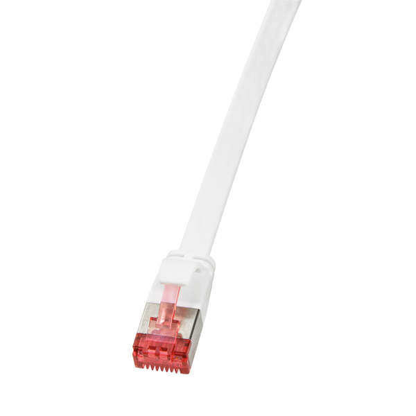Naar omschrijving van CF2021S - Patch cable SlimLine, flat, Cat.6A, U/FTP, white, 0.50 m