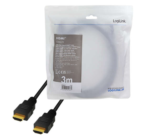 Naar omschrijving van CH0080 - HDMI cable, A/M to A/M, 8K/60 Hz, black, 5 m