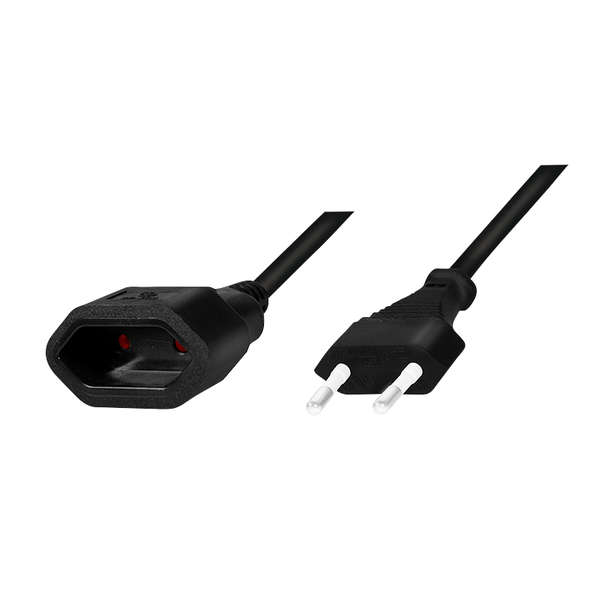 Naar omschrijving van CP154 - Power cord extension, Euro CEE 7/16, 0.2m, black