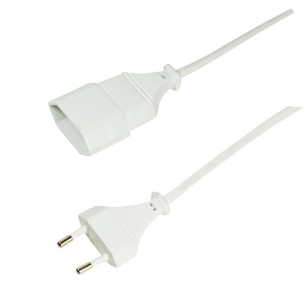 Naar omschrijving van CP125 - Power cord extension, Euro CEE 7/16, 1m, white