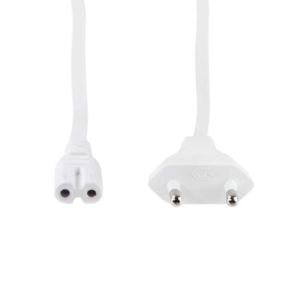 Naar omschrijving van CP195W - Voedingskabel wit,  netstekker naar Euro 8 socket, 10m