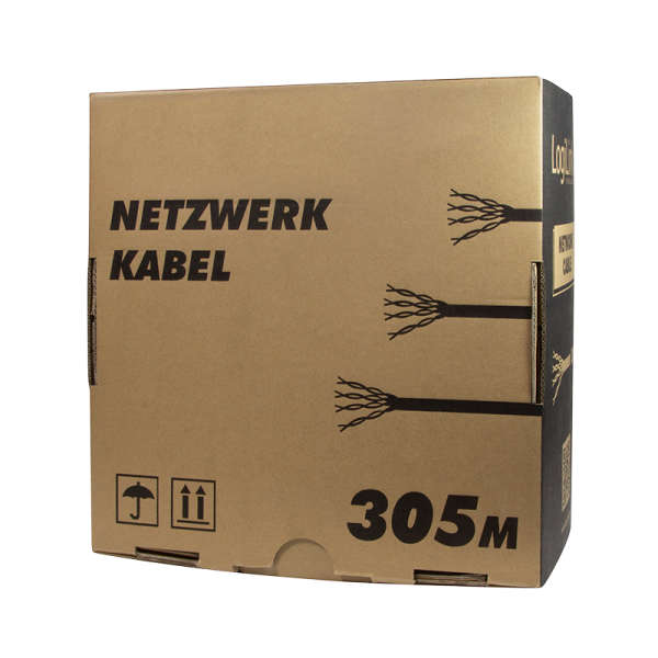 Naar omschrijving van CQ2305U-2ST - Aanbieding 2 dozen installatiekabel 305m Cat.6 UTP, Grijs AWG 23  LSOH