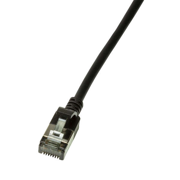 Naar omschrijving van CQ9023S - Slim CAT6A patchkabel U/FTP PIMF SlimLine zwart 0,5m