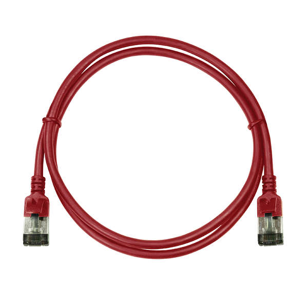 Naar omschrijving van CQ9014S - Slim CAT6A patchkabel U/FTP PIMF SlimLine rood 0,3m