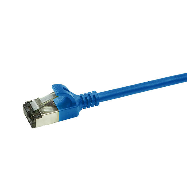 Naar omschrijving van CQ9026S - Slim CAT6A patchkabel U/FTP PIMF SlimLine blauw 0,5m