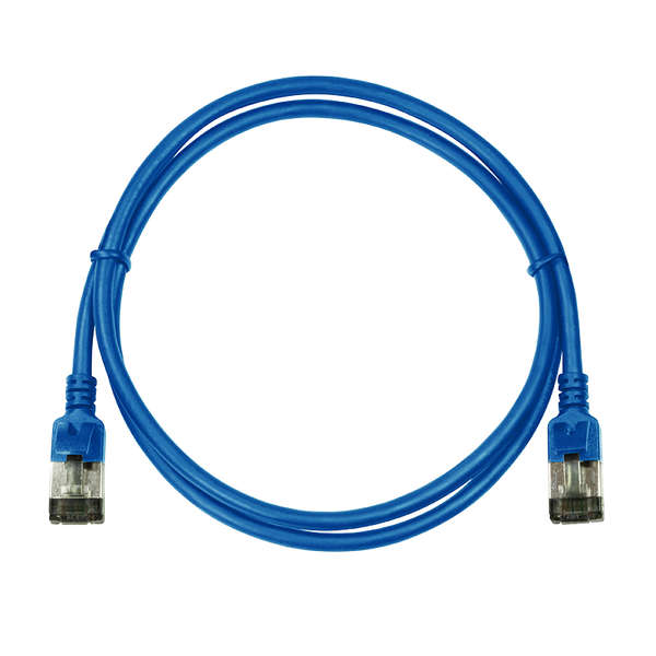 Naar omschrijving van CQ9026S - Slim CAT6A patchkabel U/FTP PIMF SlimLine blauw 0,5m