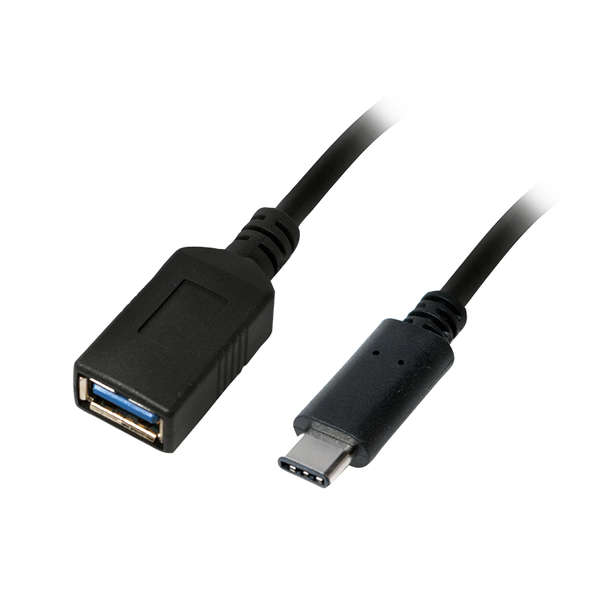Naar omschrijving van CU0098 - USB 3.2 Gen 1 adapter, USB-C/M to USB-A/F, black, 0.15 m