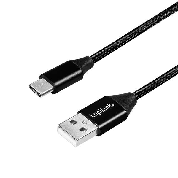 Naar omschrijving van CU0140 - Sync & charging cable, USB 2.0 AM to USB-C male, black 1m