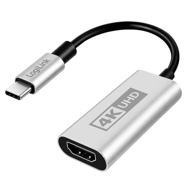Naar omschrijving van CUA0115 - USB 3.2 Gen1 Type-C adapter, C/M to HDMI-A/F, 4K/60 Hz, metal,black/silver,0.15 m
